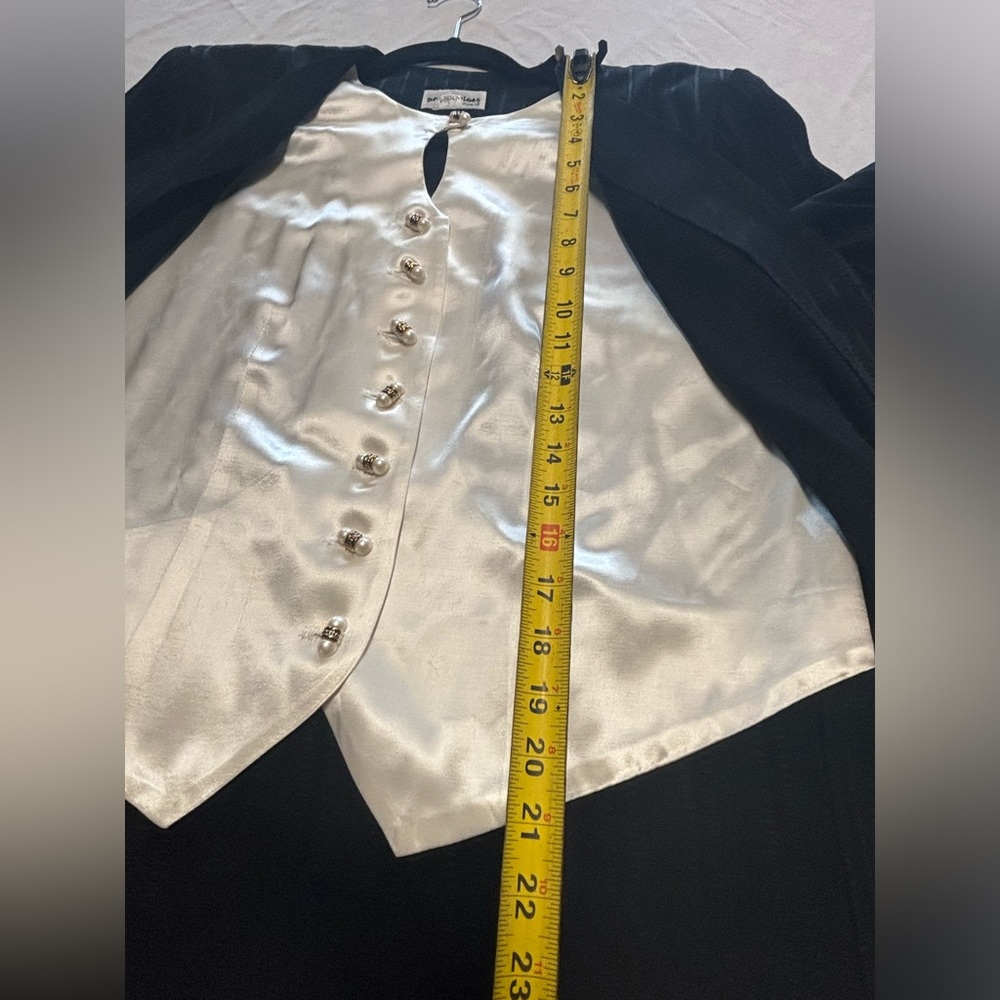 Vintage Perceptions by Irene‎ B Blazer Black with Beige Size 10 - Picture 12 of 16